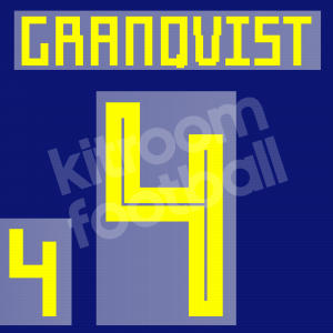 World Cup 2018 Sweden Name Set Number Away Repro - #4 GRANQVIST
