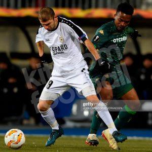 2018-19 Dudelange Home Shirt #19 JENSEN Match Worn Shirt Europa League vs Betis - Image 4