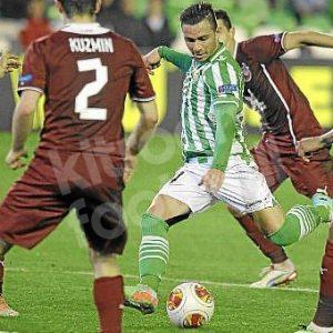 2013-14 Rubin Kazan Home Shirt #2 KUZMIN Match Worn Shirt Europa League vs Betis - Image 4