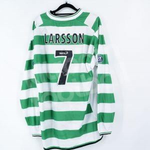 2001-03 Celtic Glasgow Home Shirt #7 LARSSON Player Issue ? (Good) XL