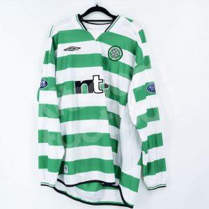 2001-03 Celtic Glasgow Home Shirt #7 LARSSON Player Issue ? (Good) XL - Image 3