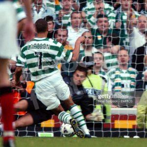 2001-03 Celtic Glasgow Home Shirt #7 LARSSON Player Issue ? (Good) XL - Image 4