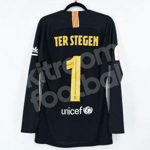 2019-20 Barcelona Black GK Shirt #1 TER STEGEN Copa del Rey Match Un Worn Issue