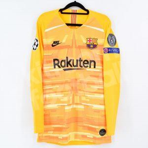 2019-20 Barcelona Yellow Player Issue GK Shirt #1 TER STEGEN Champions League - Image 3