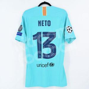 2019-20 Barcelona Green GK Shirt #13 NETO Champions League Match Un Worn Issue
