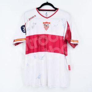 2005-06 Sevilla FC Home Shirt Uefa Cup #7 SAVIOLA Signed (Good) XL - Image 3