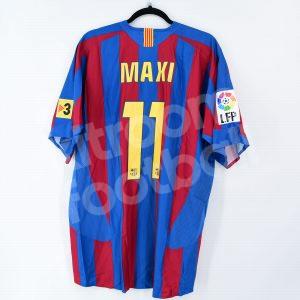 2005-06 Barcelona Home Shirt #11 MAXI Match Worn vs Villarreal