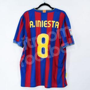 2009-10 Barcelona Home Shirt #8 A. INIESTA Nike (Very Good) XL