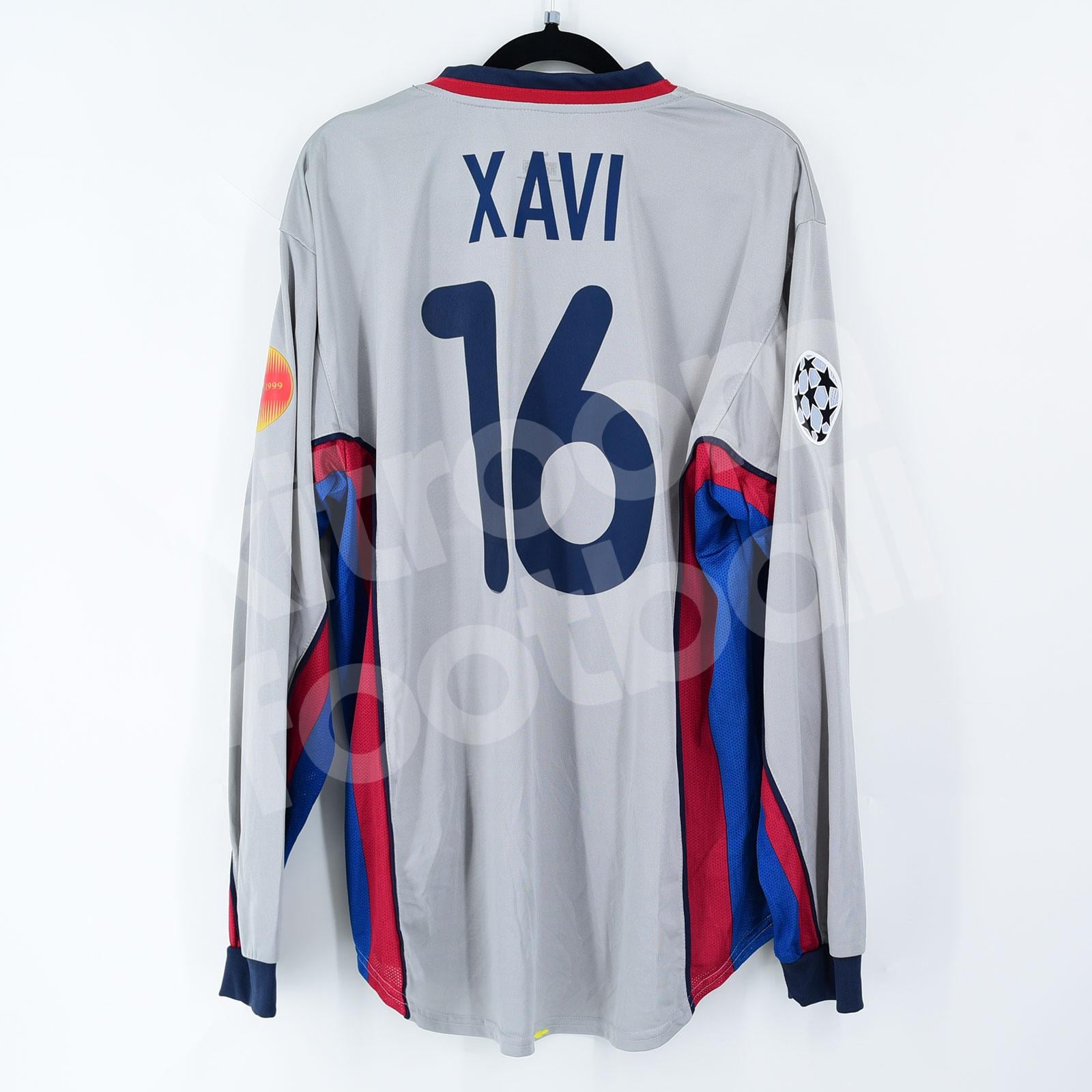 2000-01 Barcelona Player Issue Away Shirt #16 XAVI Champions