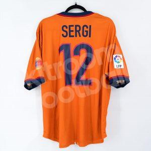 1998-99 Barcelona Away Player Issue Shirt #12 SERGI (Very Good) L