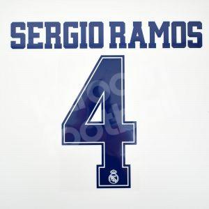 2019-20 Real Madrid Player Issue Third Blue Name Set Sporting ID - #4 SERGIO RAMOS