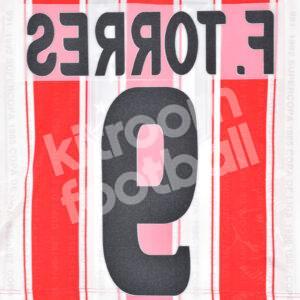 2003-04 Atletico Madrid Home Name Number Set #9 Fernando TORRES Repro - Image 3