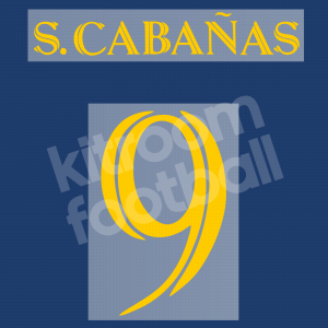 2005-08 America Club México Name & Number Set Away #9 S. CABAÑAS