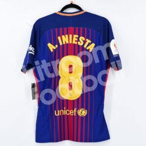 2017-18 Barcelona Player Issue Home Shirt #8 A. INIESTA Copa del Rey Match Un Worn - Image 1