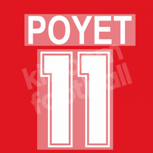 1995-98 Real Zaragoza Name Set & Number POYET Adidas - #11 POYET (Away)