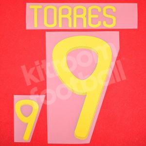 Spain World Cup 2010 Name Set Home Away Repro - #9 TORRES