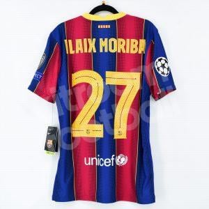 2020-21 Barcelona Home Match Shirt #27 ILAIX MORIBA Champions League Vapor *NEW* M - Image 1