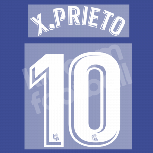 2017-18 Real Sociedad Name Set XABI PRIETO CARLOS VELA - #10 X. PRIETO (Home)