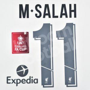 2020-21 Liverpool Away Name Number Set #11 M. SALAH FA Cup Expedia Patch