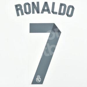 2014-15 Real Madrid Home Name Number Set #7 RONALDO Repro