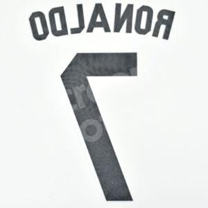 2014-15 Real Madrid Home Name Number Set #7 RONALDO Repro - Image 3
