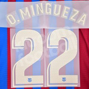 2021-22 Barcelona Home Name Set La Liga Repro - #22 O. MINGUEZA