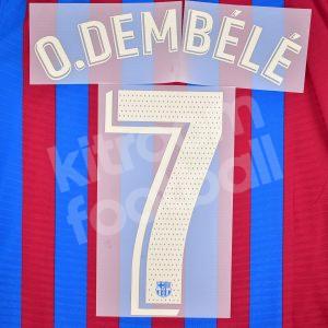 2021-22 Barcelona Home Name Set La Liga Repro - #7 O. DEMBELE - Image 1