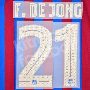 2021-22 Barcelona Home Name Set Copa del Rey and Preseason #21 F. DE JONG Repro