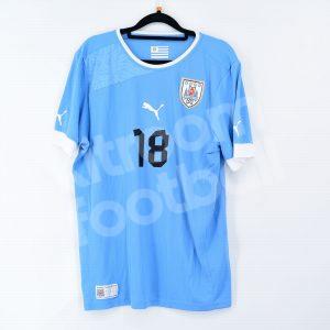2013 Uruguay Home Shirt #18 GASTÓN RAMÍREZ Match Worn Friendly vs Spain - Image 3