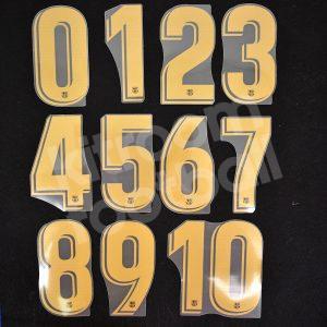 2020-21 Barcelona Shorts Numbers Player Issue Avery Gold La Liga (10cm)