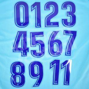 2017-18 Barcelona Away Shorts Numbers Player Issue Avery Blue (10cm)