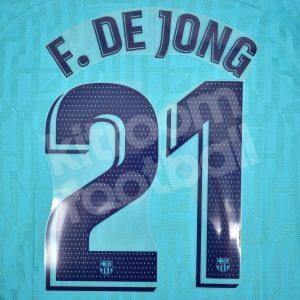 2019-20 Barcelona Player Issue Name Set Third La Liga - #21 F. DE JONG