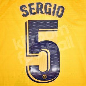 2019-21 Barcelona Player Issue Name Set Away La Liga - #5 SERGIO