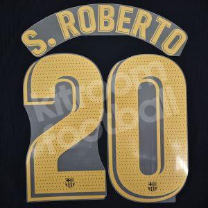 2020-21 Barcelona Player Issue Name Set Away La Liga Gold - #20 S. ROBERTO
