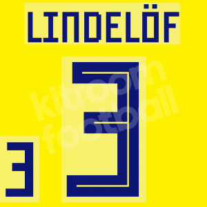 World Cup 2018 Sweden Name Set Number Home Repro - #3 LINDELOFH
