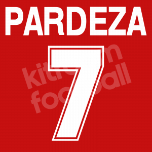 1995-98 Real Zaragoza Name Set & Number #7 PARDEZA (White) Repro