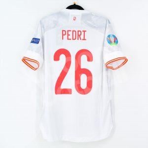 EURO 2020 Spain Away Player Issue Shirt Authentic #26 PEDRI vs Croatia *New* S - Image 1