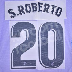 2021-22 Barcelona Away Name Number Set La Liga Repro - #20 S. ROBERTO
