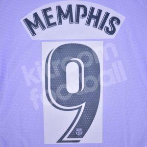 2021-22 Barcelona Away Name Number Set La Liga Repro - #9 MEMPHIS