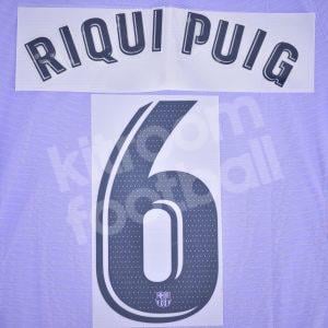 2021-22 Barcelona Away Name Number Set La Liga Repro - #6 RIQUI PUIG
