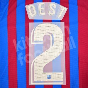 2021-22 Barcelona Home Name Set La Liga Repro - #2 DEST