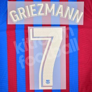 2021-22 Barcelona Home Name Set La Liga Repro - # 7 GRIEZMANN