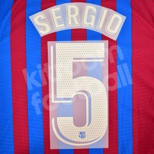 2021-22 Barcelona Home Name Set La Liga Repro - #5 SERGIO