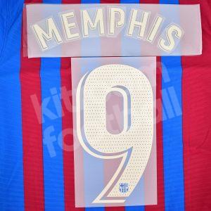 2021-22 Barcelona Home Name Set La Liga Repro - #9 MEMPHIS