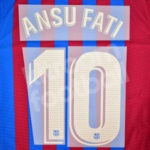 2021-22 Barcelona Home Name Set La Liga Repro - #10 ANSU FATI