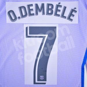 2021-22 Barcelona Away Name Number Set La Liga Repro - #7 O. DEMBELE