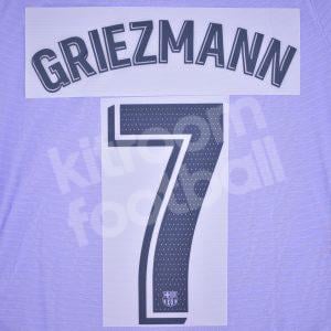 2021-22 Barcelona Away Name Number Set La Liga Repro - # 7 GRIEZMANN