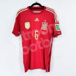FIFA World Cup 2014 Spain Home Shirt Player Issue #6 A. INIESTA (Excellent) Adizero - Image 3