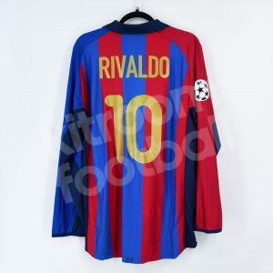2001-02 Barcelona Home Player Issue Size #10 RIVALDO XL Champion League (Very Good)