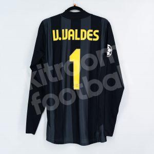 2007-08 Barcelona Player Issue Goalkeeper Shirt #1 V. VALDES M Black
